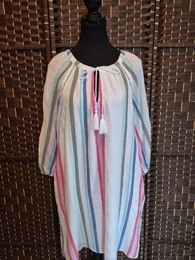 Tommy Bahama Pink and White Casual Mini Dress